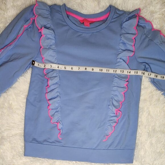 Lilly Pulitzer Sweatshirt Blue Ruffle - Picture 2 of 7